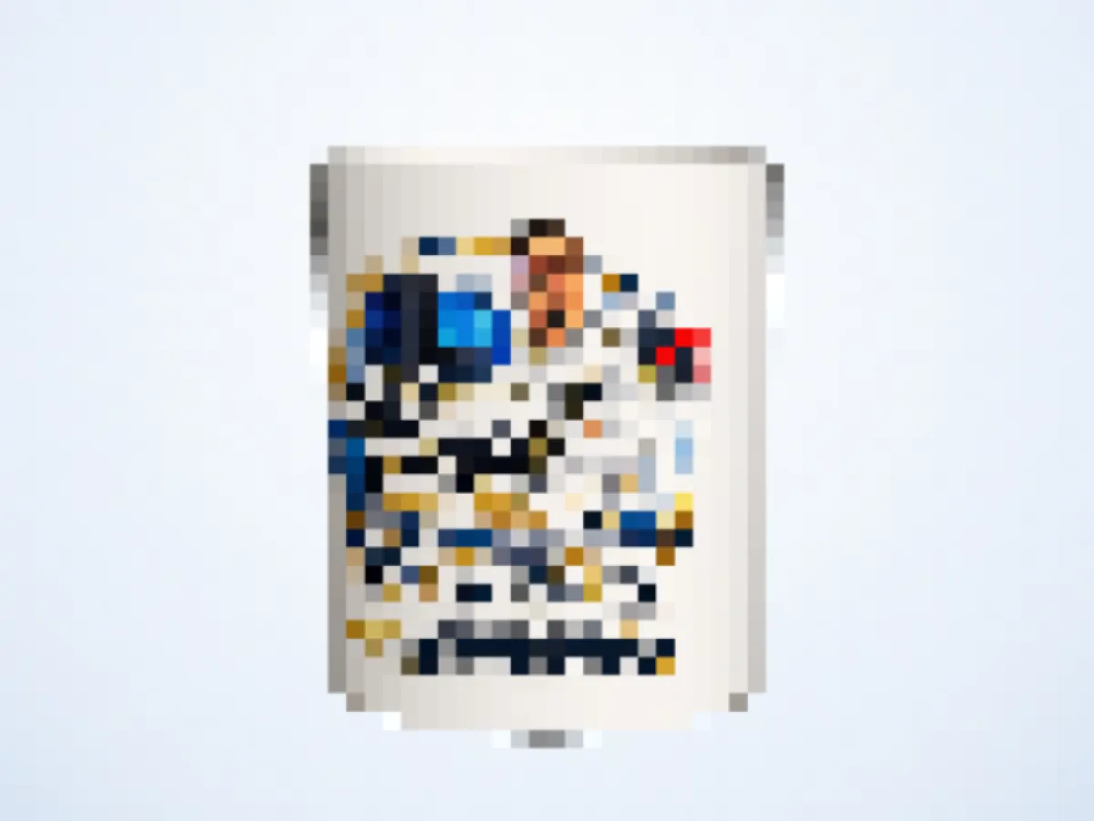 Le même logo, pixelisé et flou