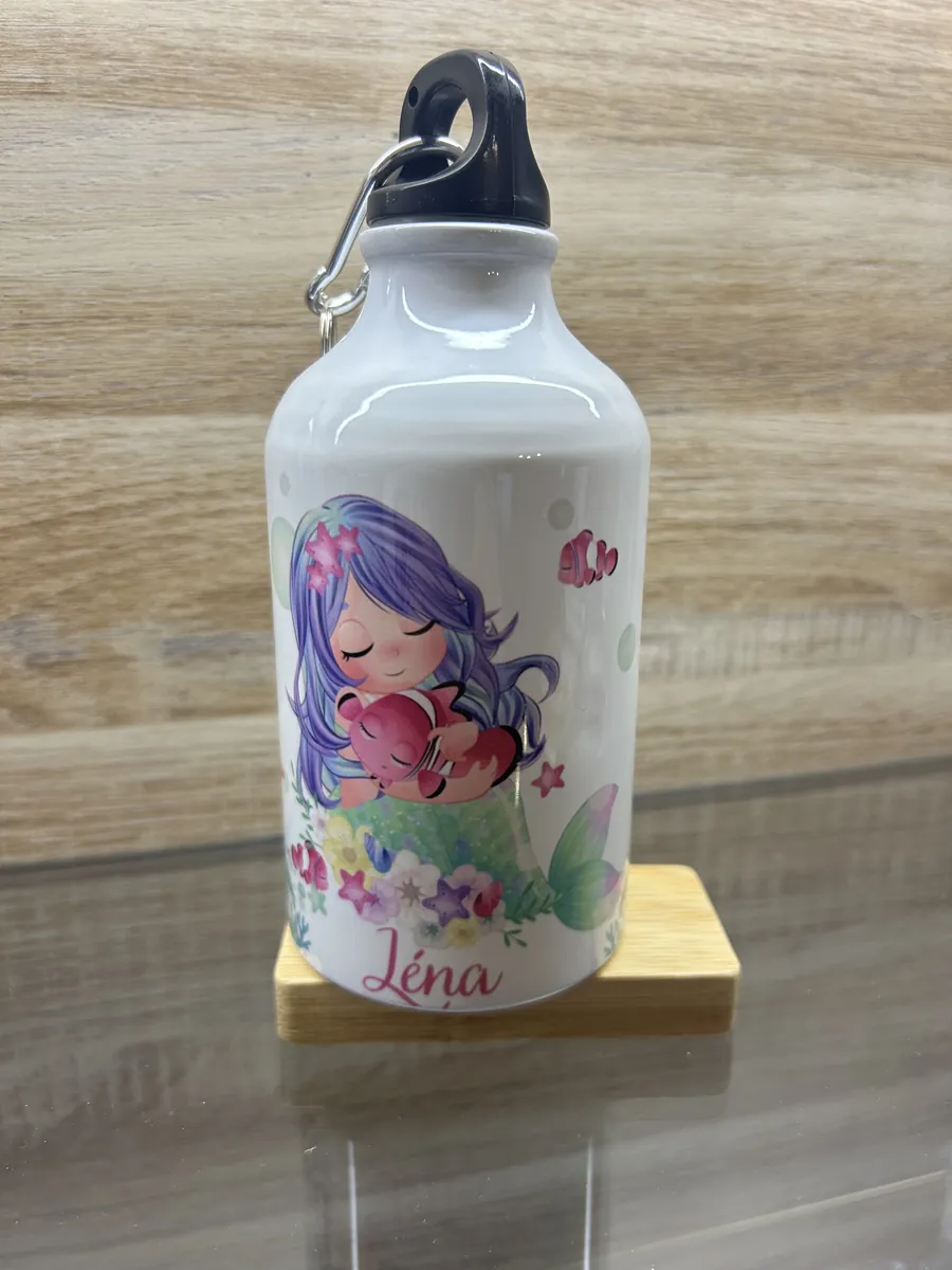 Gourde personnalisée, prénom et sirène