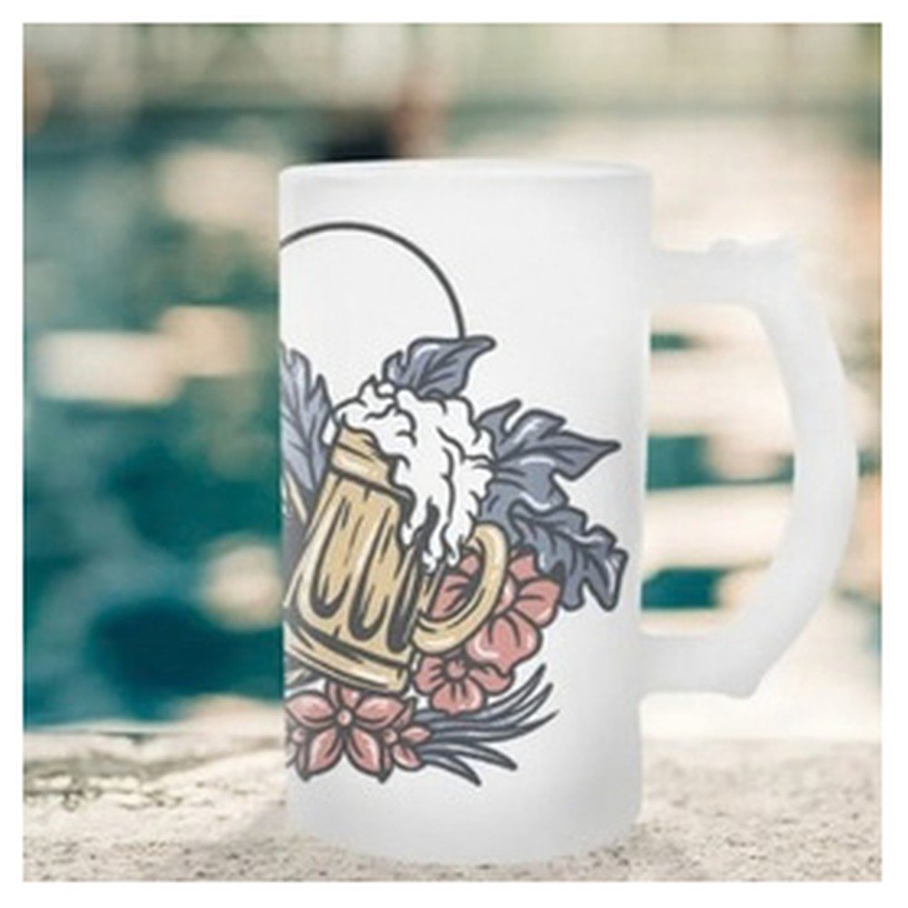 Chope à bière en verre personnalisée